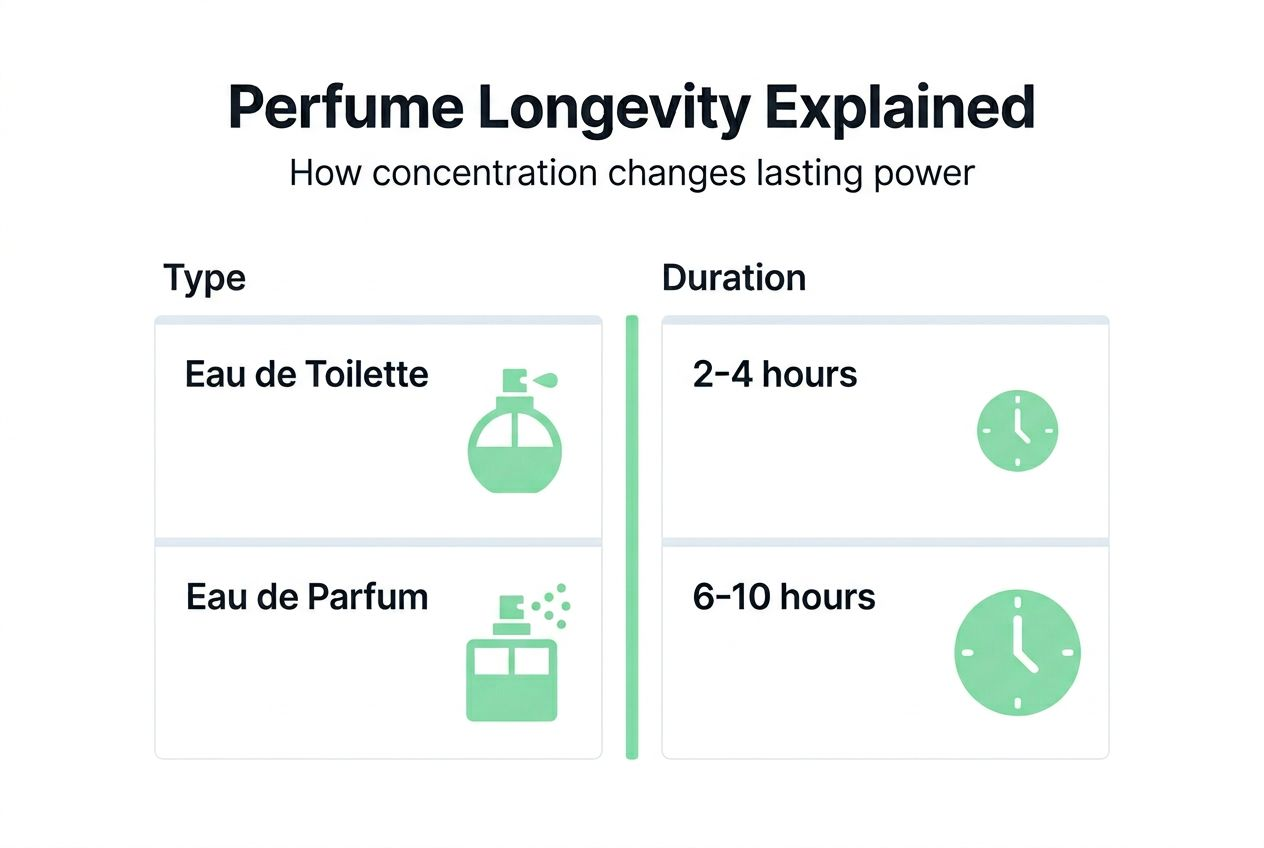 Perfume longevity chart with durations