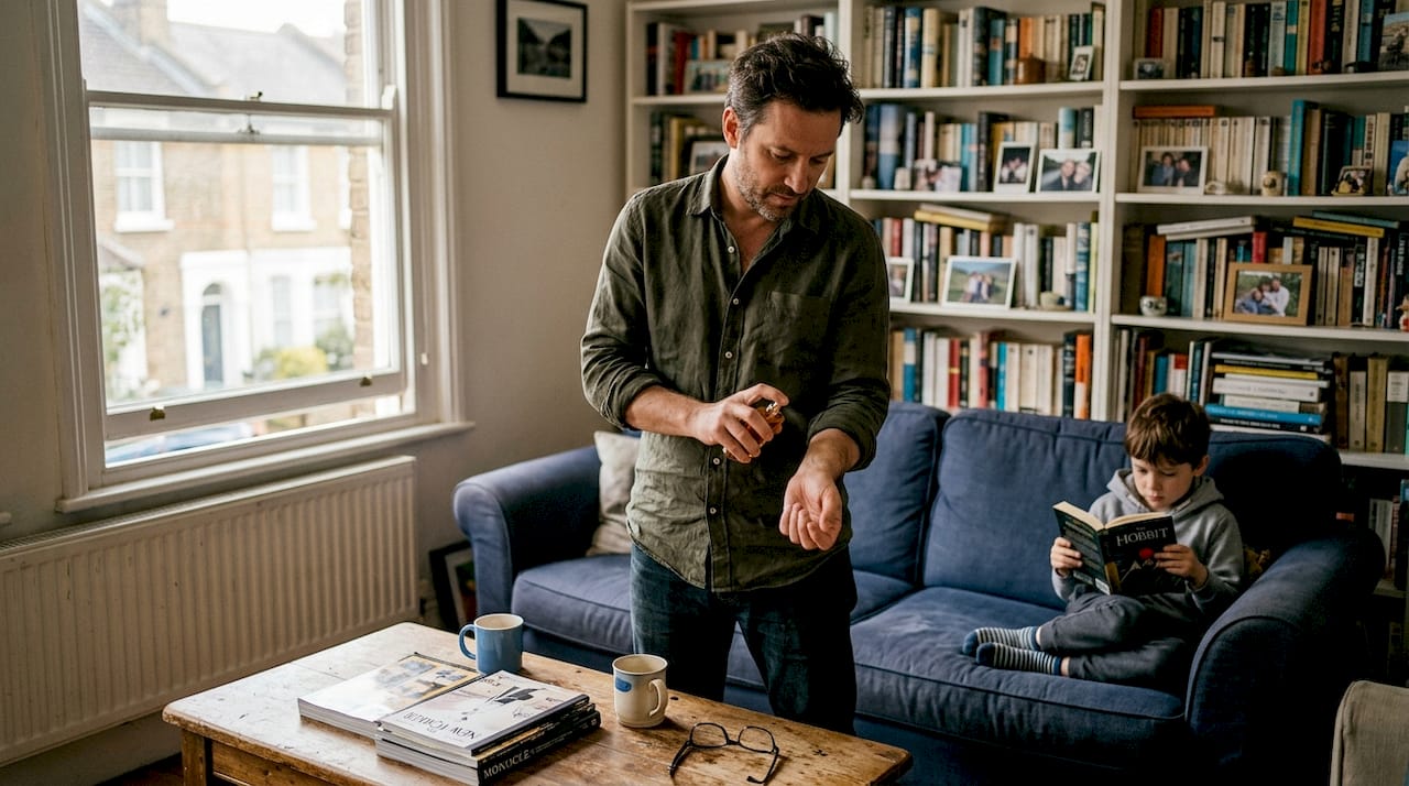 Citrus fragrance diffusing in family living room