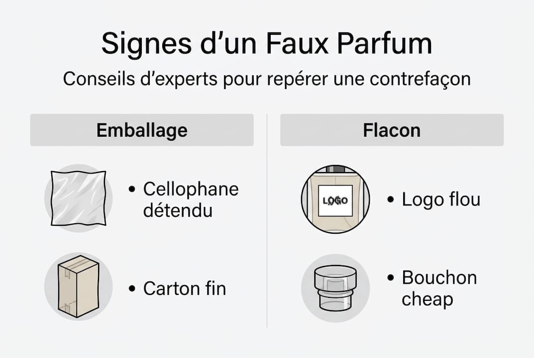 Infographie : comment repérer un parfum contrefait grâce aux indices visuels