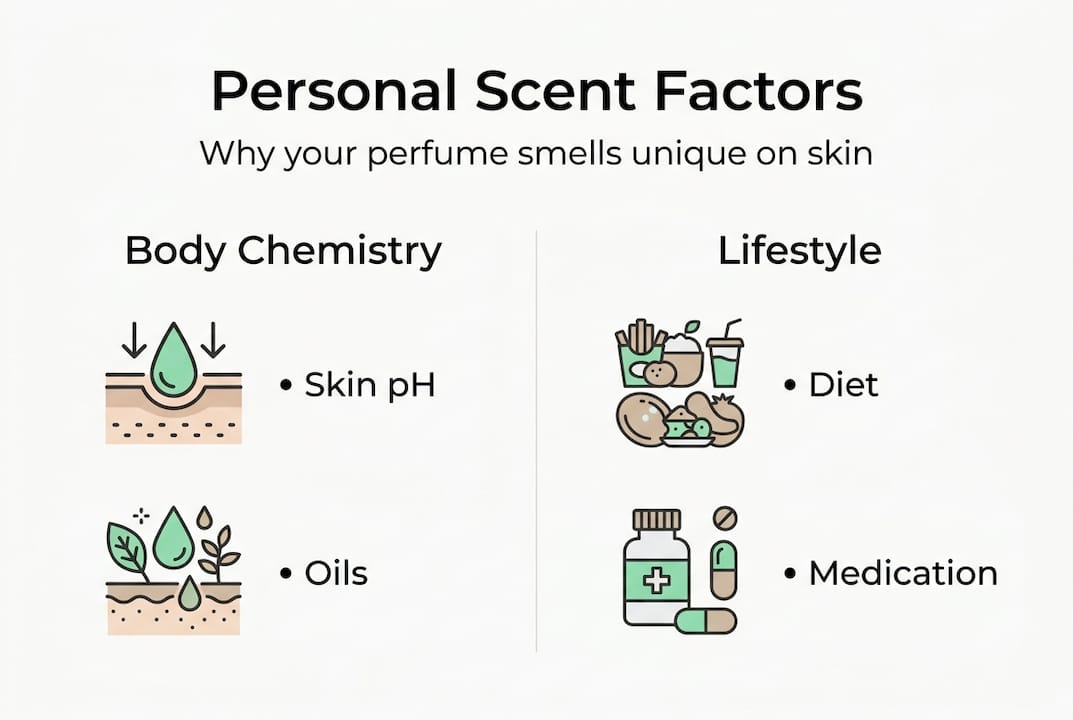 Infographic showing scent differences by chemistry and lifestyle