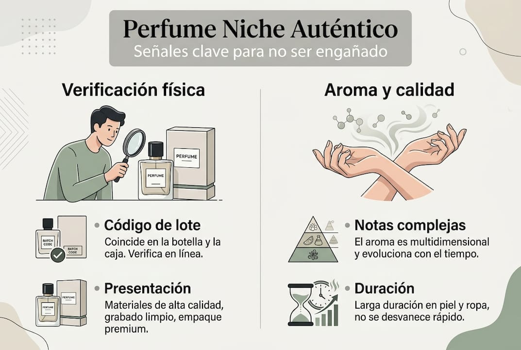 Infografía: cómo reconocer un perfume nicho auténtico