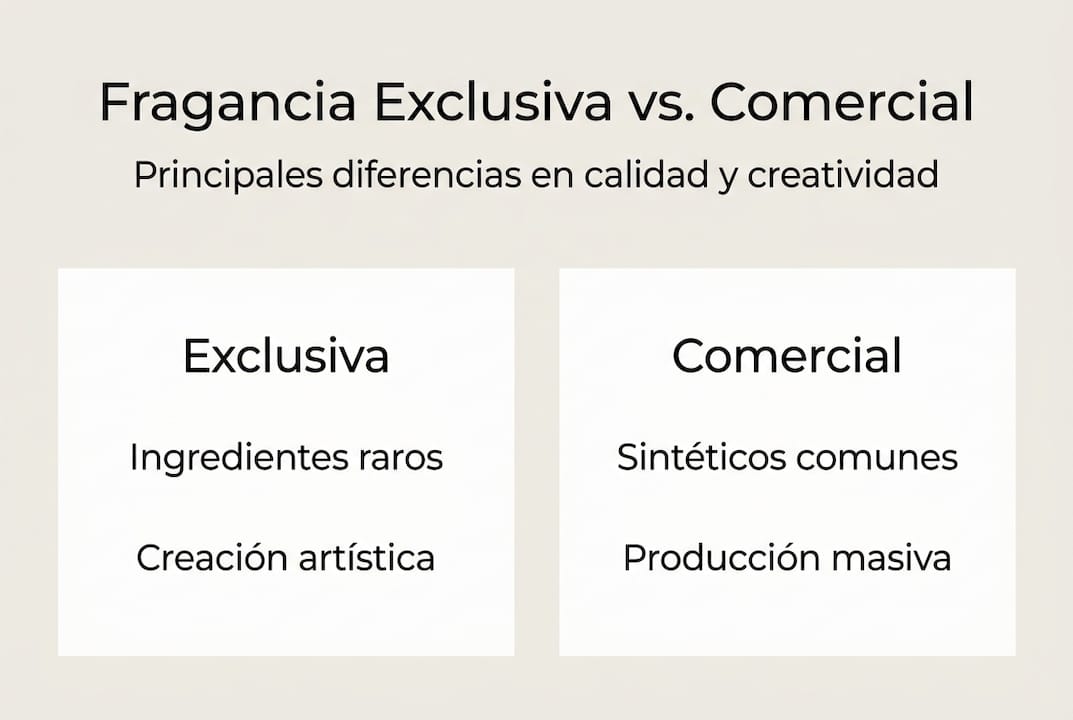 Infografía: diferencias clave entre perfumes de autor y fragancias comerciales