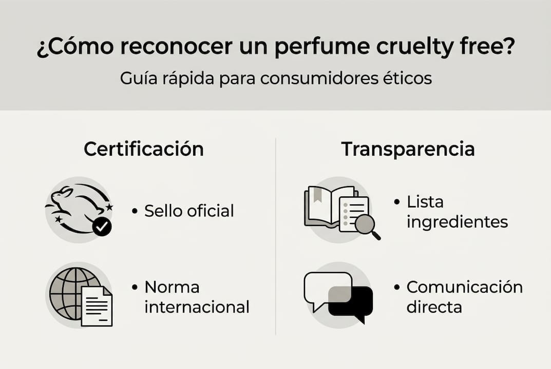 Guía visual para reconocer perfumes libres de crueldad animal