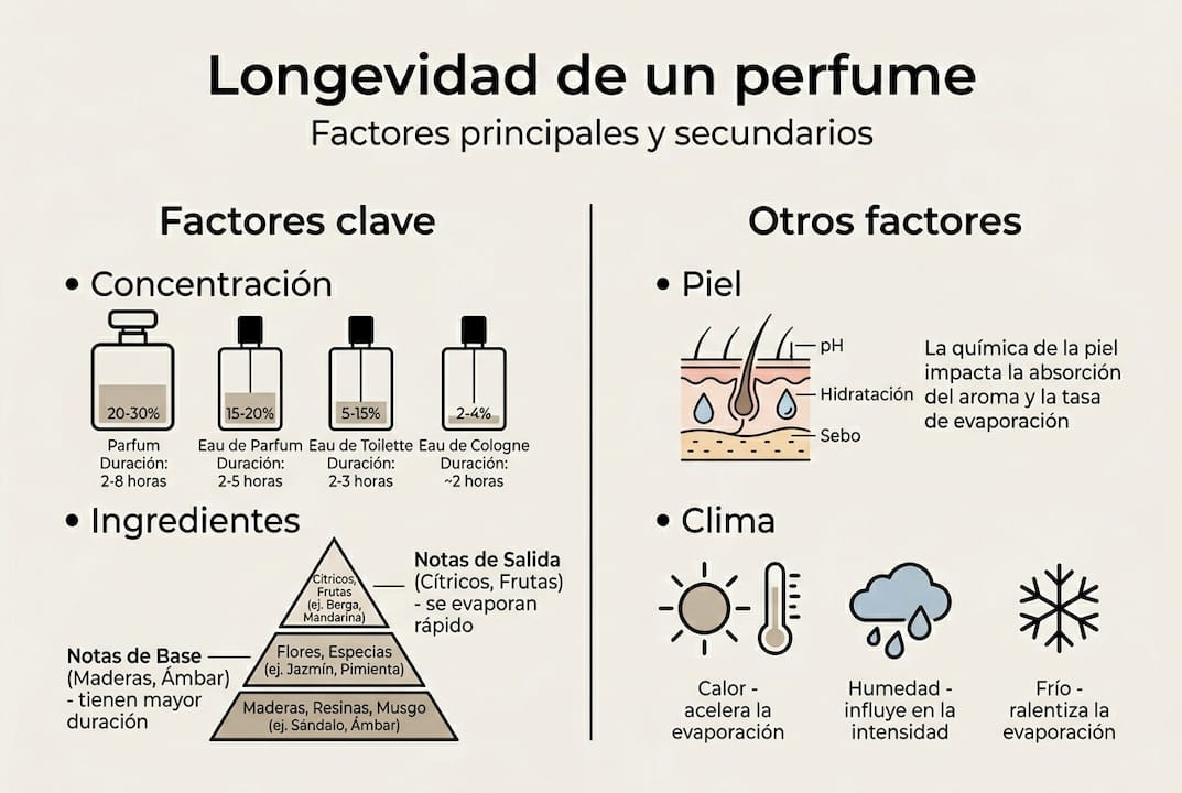 Infografía: ¿Qué influye en la duración del aroma de tu perfume?