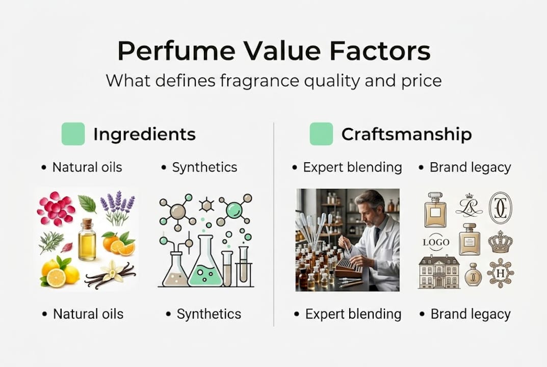 Infographic of main perfume value factors