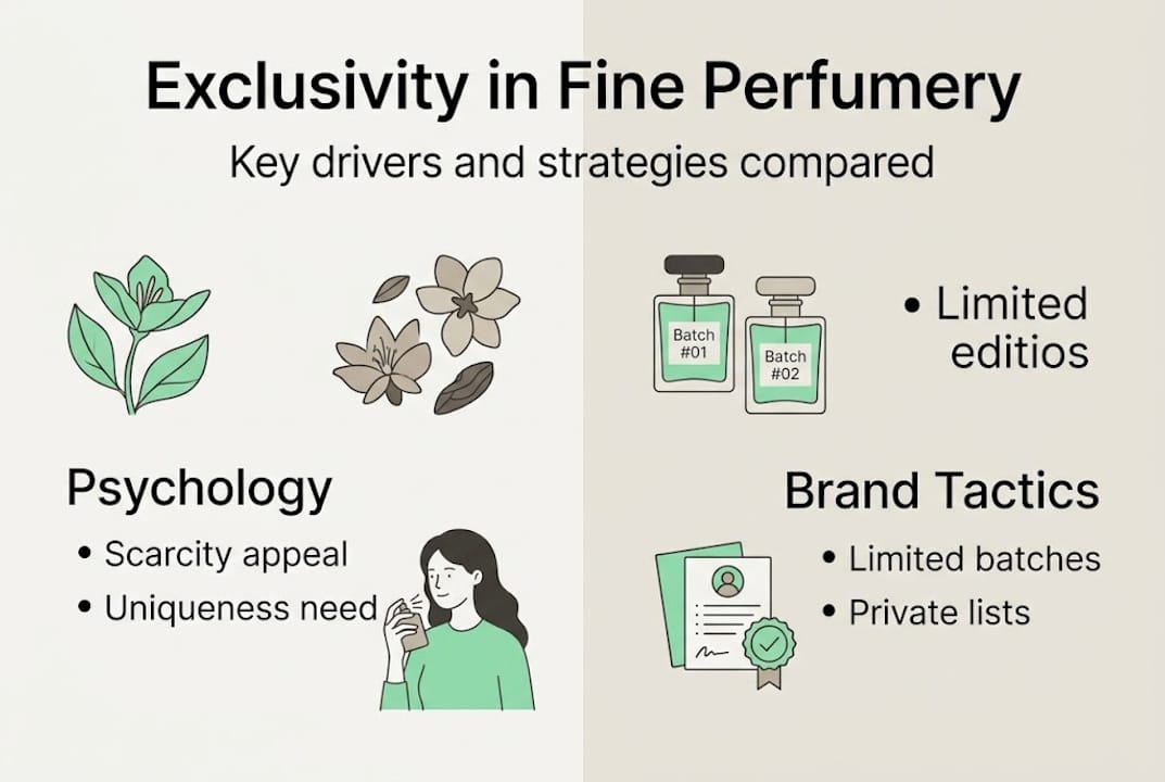 Infographic comparing psychology and exclusivity tactics