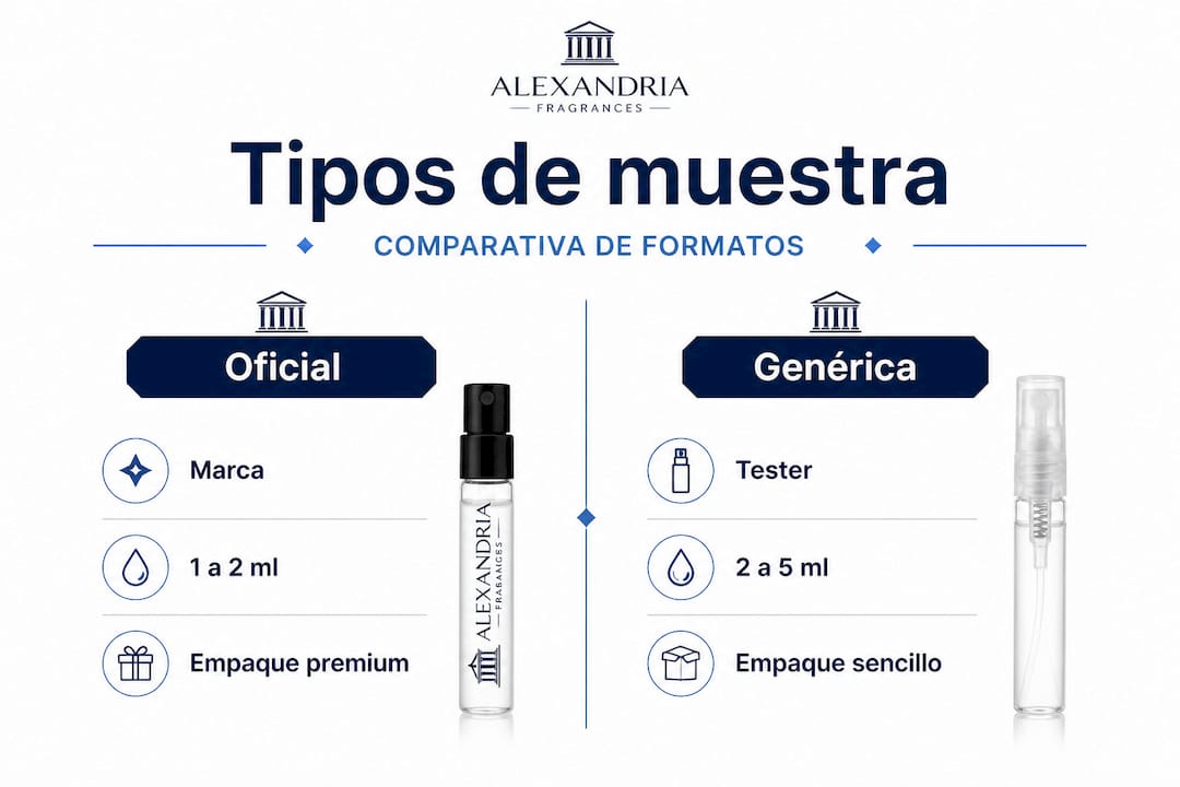 Infografía: diferencias entre los tipos de muestras de perfume