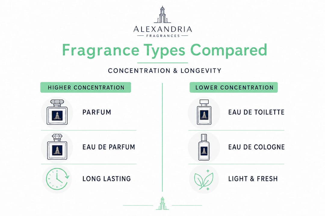 Split comparison of fragrance types and concentrations
