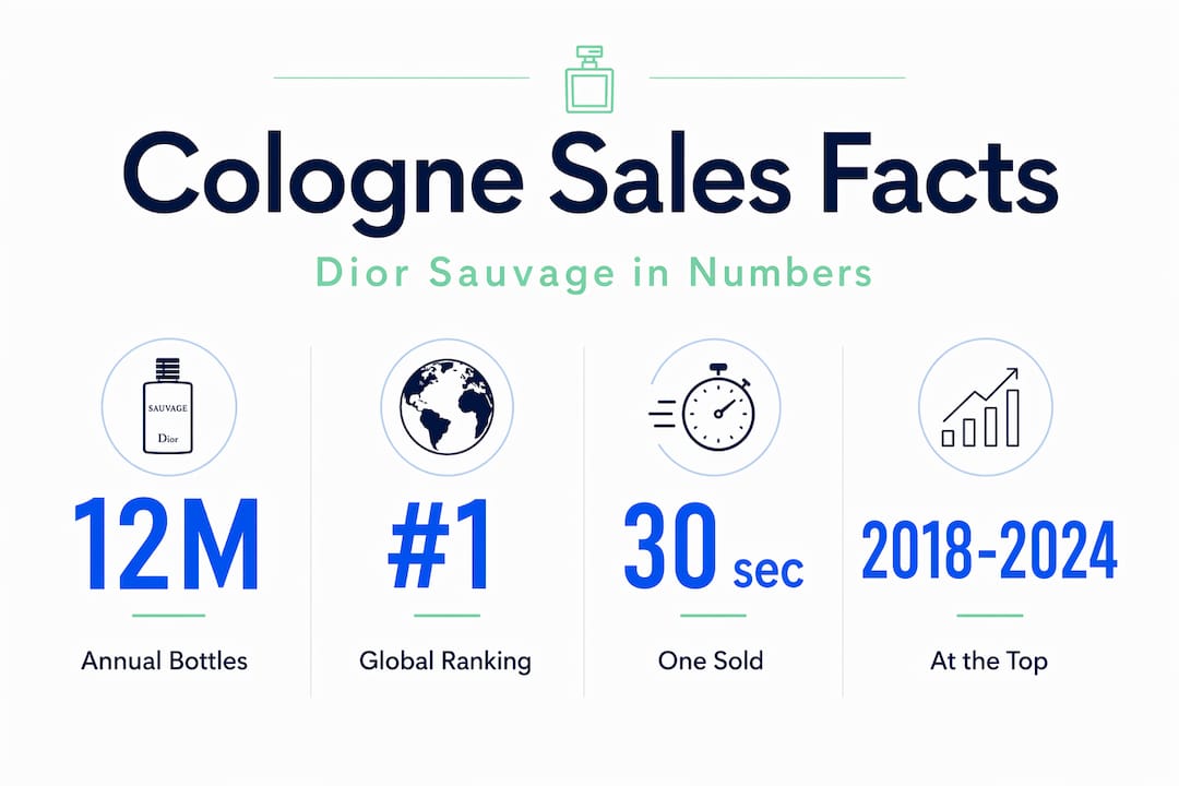 Infographic of Dior Sauvage sales facts and stats