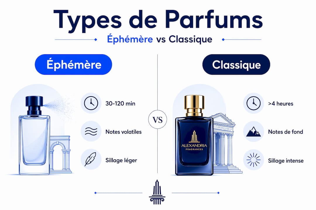Infographie : les différences entre parfums éphémères et parfums classiques