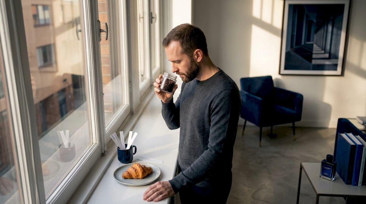 Pour neutraliser son odorat entre deux essais, le parfumeur respire quelques grains de café.