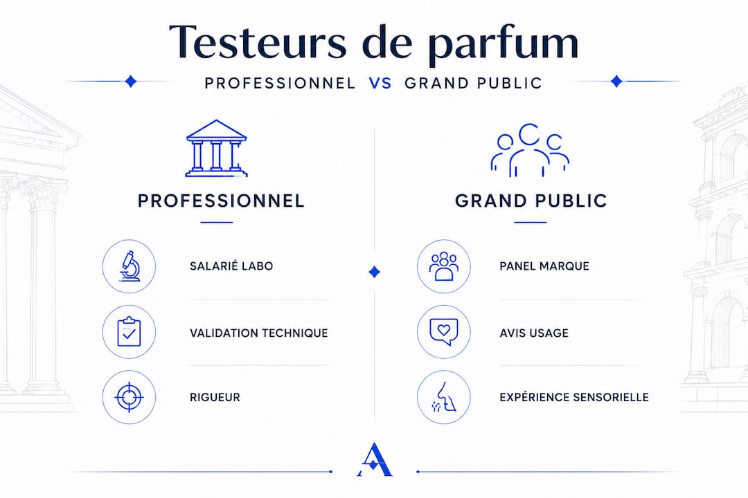 Infographie : professionnels du parfum vs amateurs – quelles différences dans l’art de tester les fragrances ?