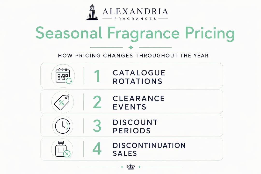 Infographic showing fragrance pricing through seasons