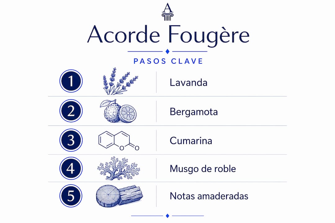 Diagrama vertical del desarrollo del acorde fougère