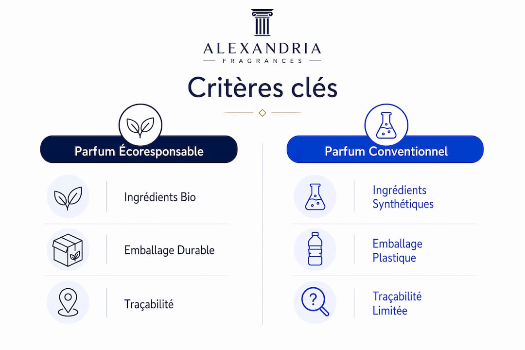 Infographie : les différences entre parfums responsables et parfums traditionnels