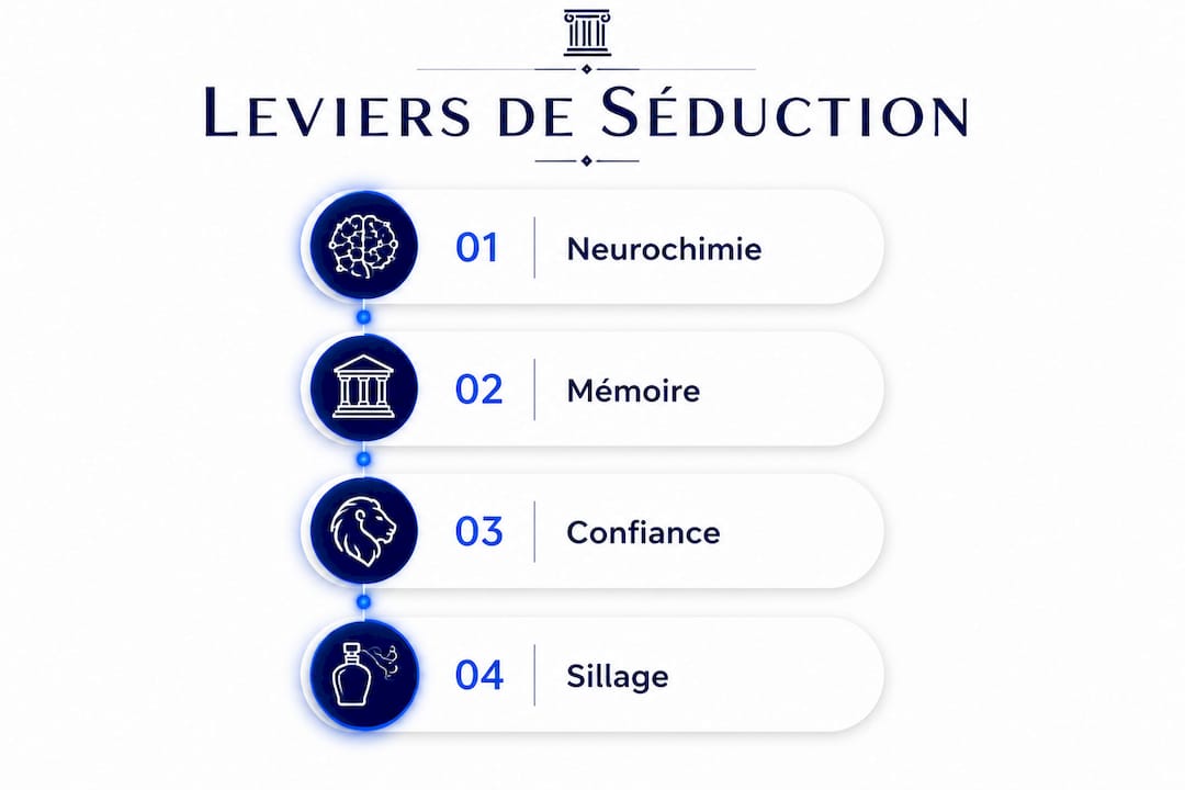 Visuel mettant en lumière les secrets de l’art de séduire grâce au parfum
