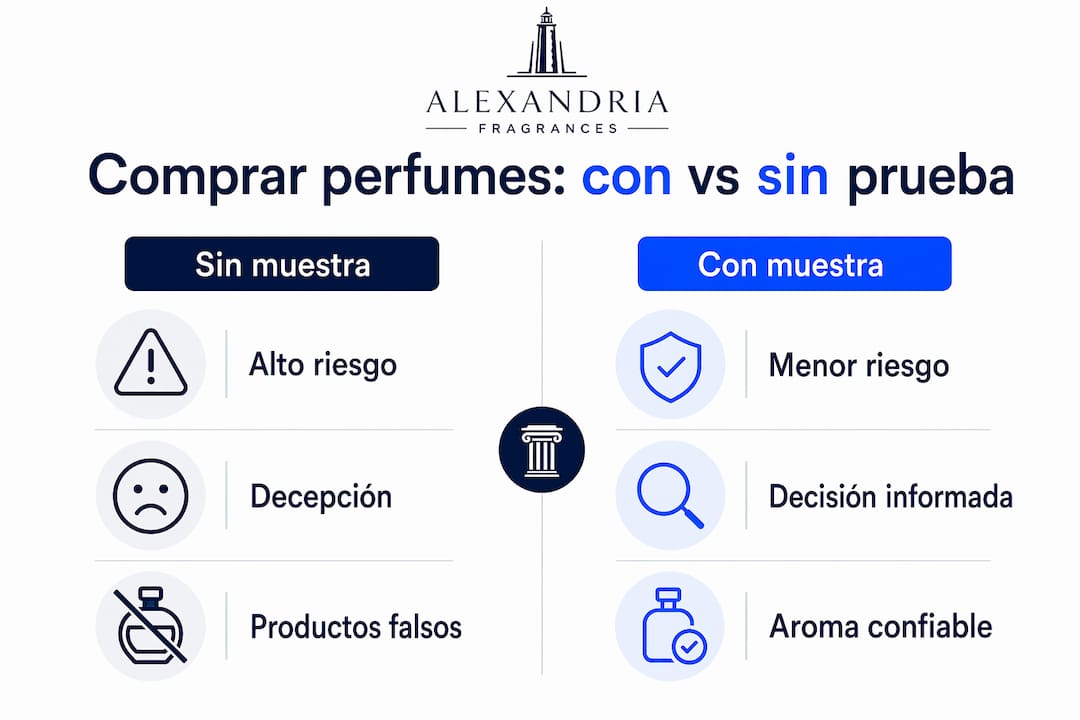 Infografía: ventajas y diferencias a la hora de comprar perfumes por Internet