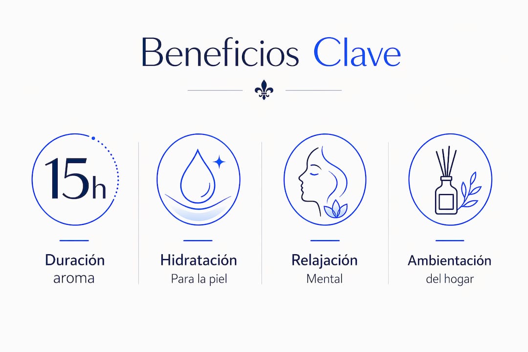 Infografía sobre los principales beneficios del aceite aromático