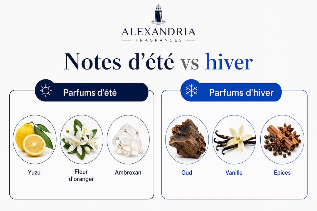 Infographie : quelles fragrances pour l’été et l’hiver ?
