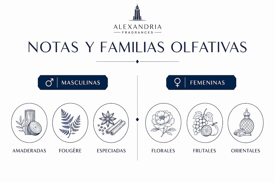 Comparativa visual de las fragancias masculinas y femeninas: descubre las diferencias en sus notas olfativas