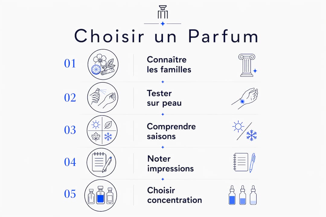 Infographie : les étapes incontournables pour trouver le parfum idéal pour une femme
