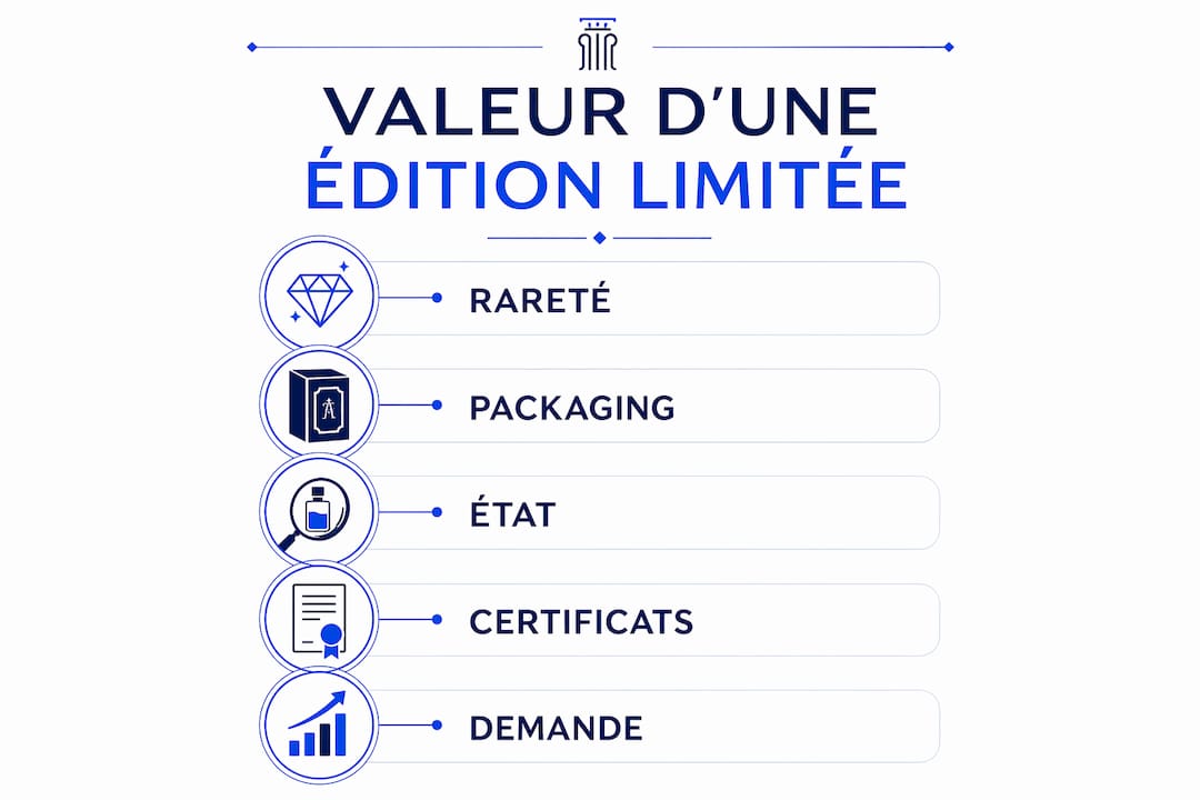 Visuel illustrant les moments clés qui font la valeur d’un parfum en édition limitée