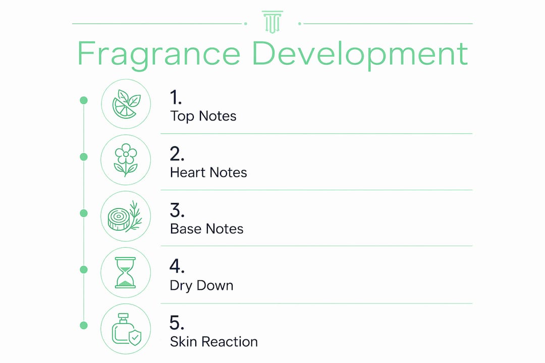 Infographic showing stages of fragrance development