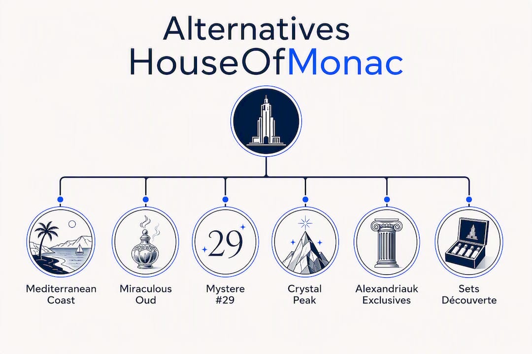 Schéma hiérarchique des différentes alternatives aux parfums HouseOfMonac