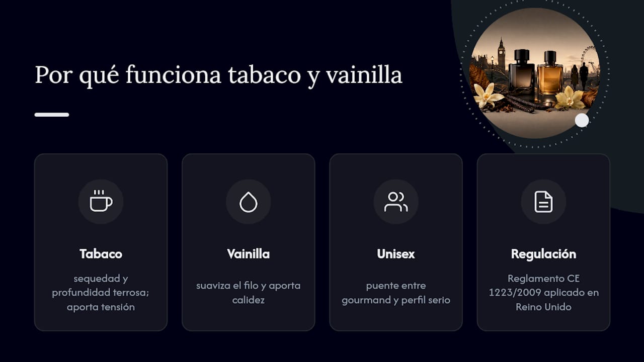 ¿Por qué funciona tan bien la mezcla de tabaco y vainilla en perfumería? — overview diagram