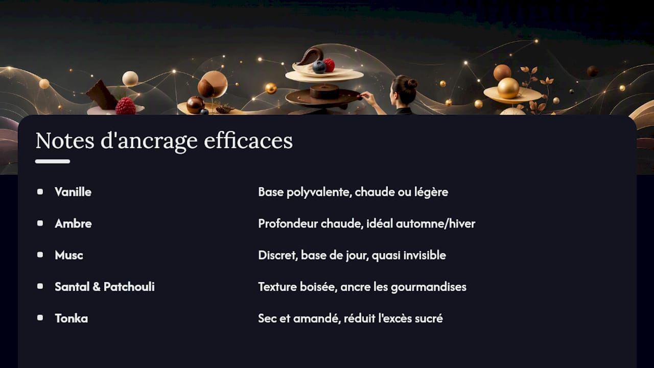 Les notes d'ancrage qui fonctionnent le mieux avec les gourmandes — overview diagram