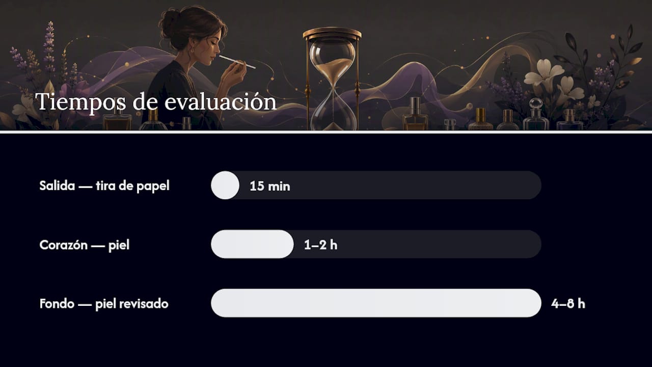 Cómo probar un perfume paso a paso (y no equivocarte) — overview diagram