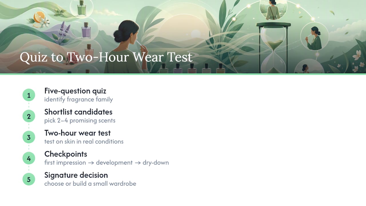 Five-question quiz and two-hour fragrance test