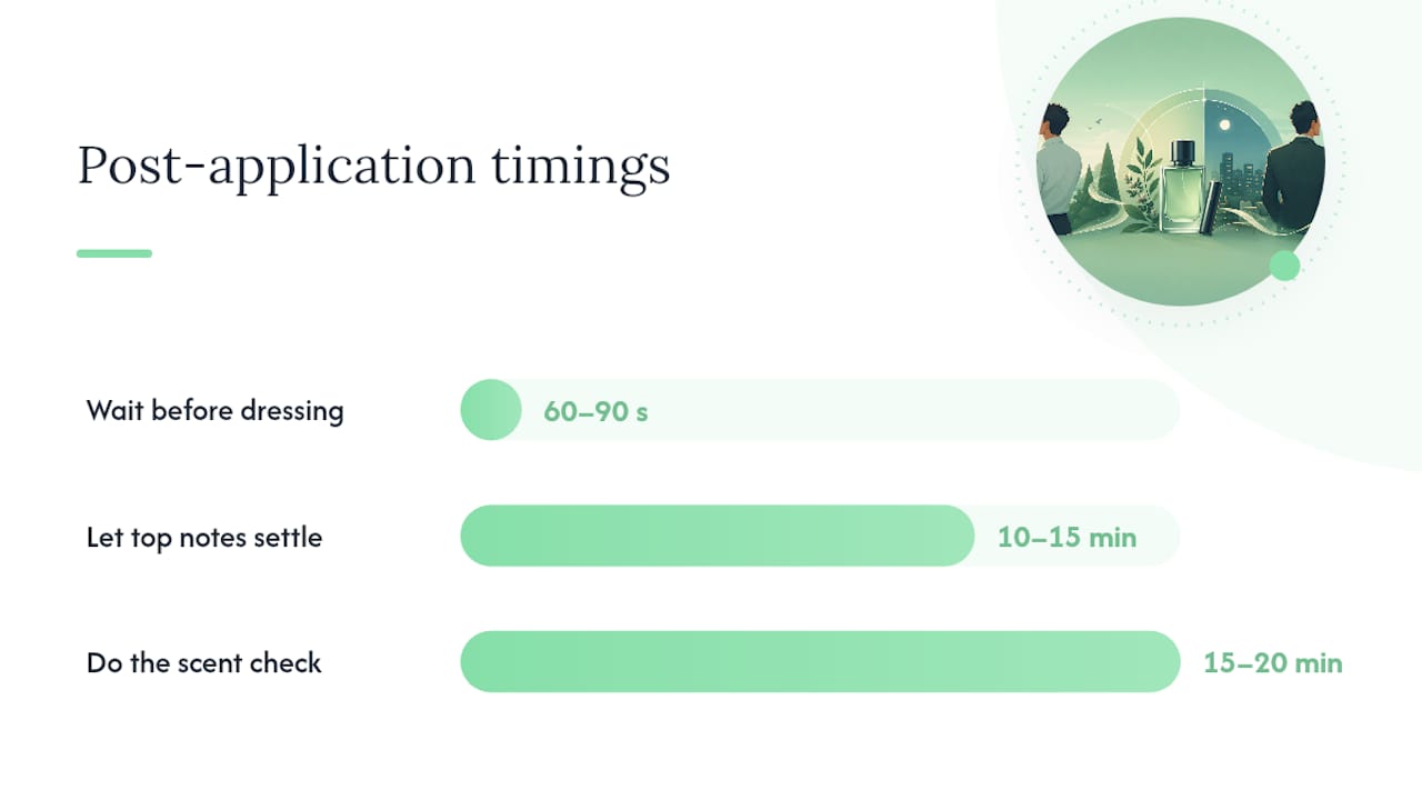 Cologne scent check timing and distance