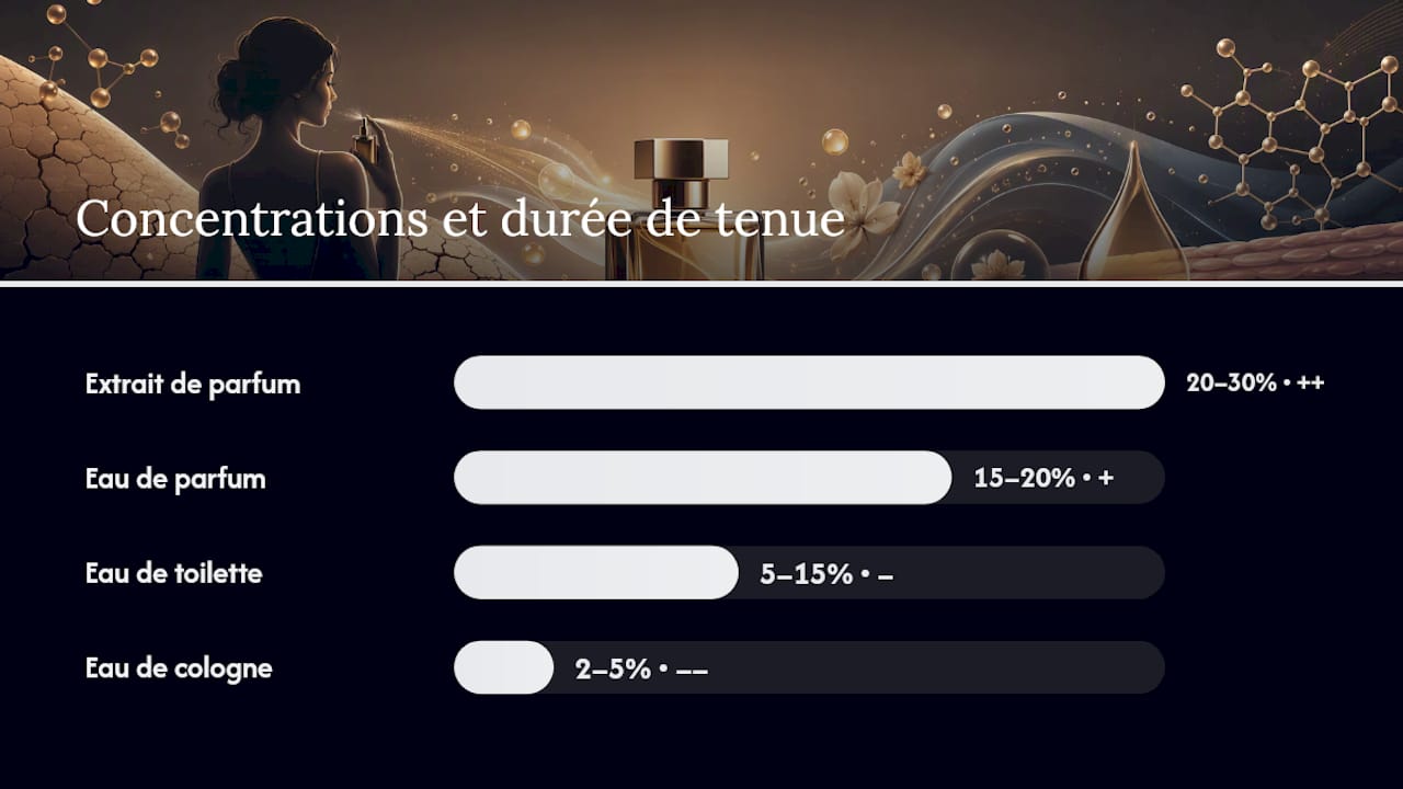 Comparaison des concentrations des différentes familles de parfums
