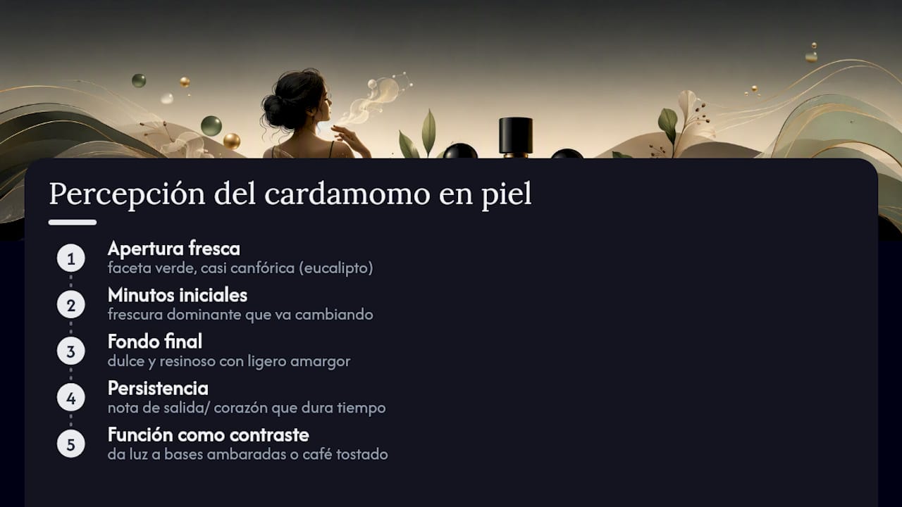 Cardamomo que equilibra notas intensas