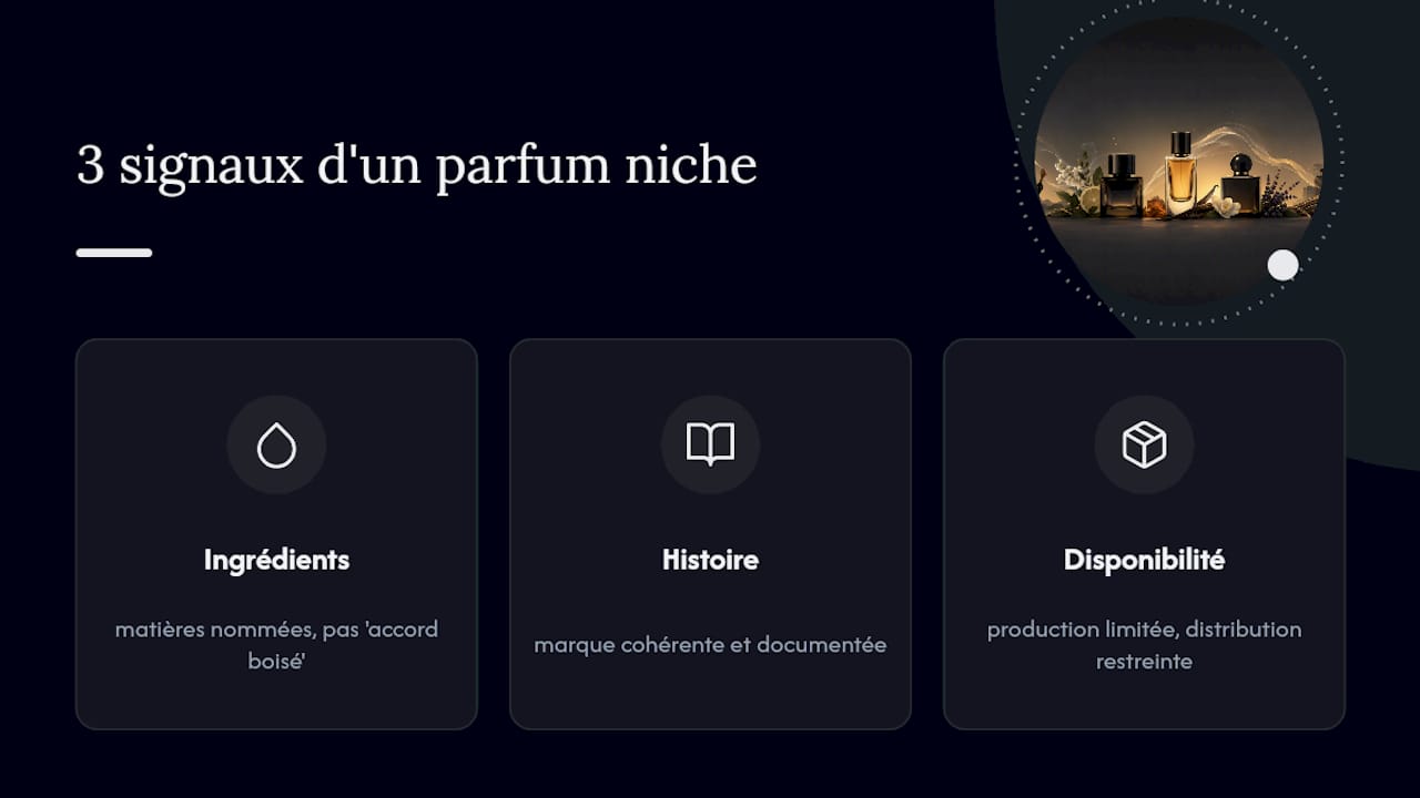 Trois critères pour reconnaître un parfum de niche