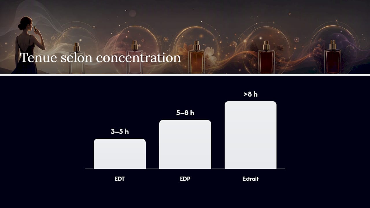 Longévité du parfum selon sa concentration