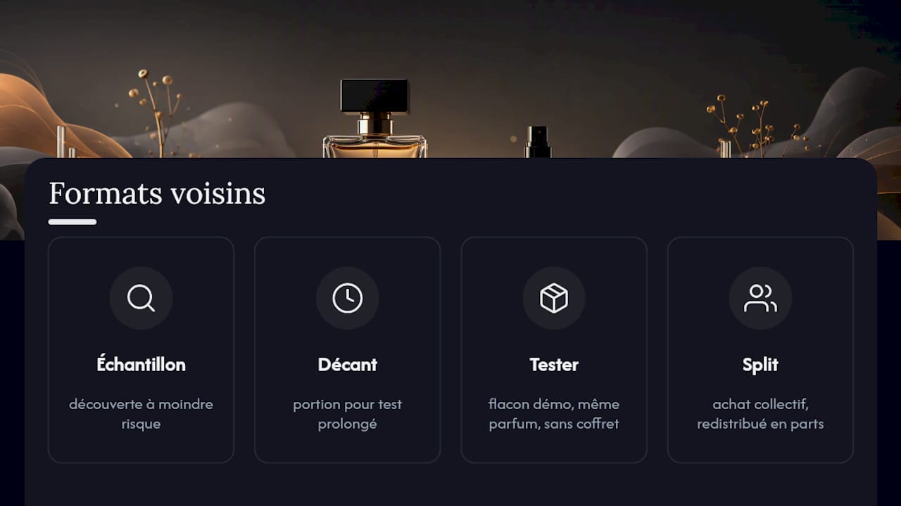 Comparaison des quatre formats de parfum