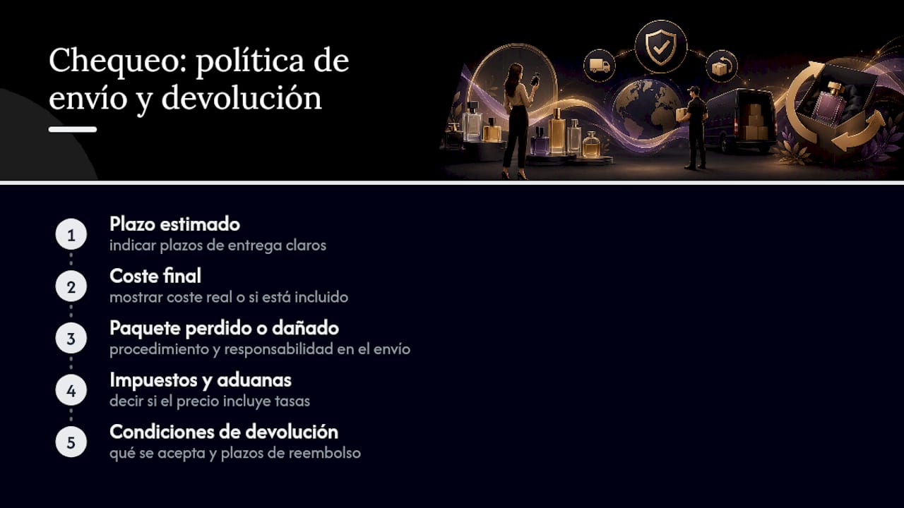Lista visual para envíos y devoluciones