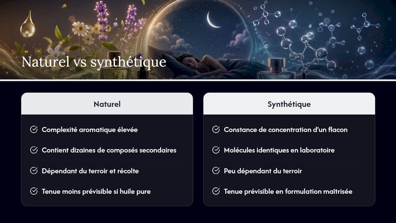 Comparaison entre parfums naturels et synthétiques