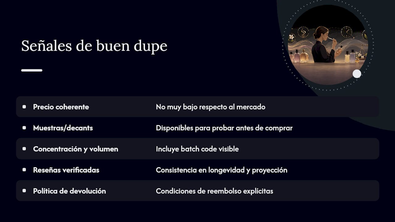 Cinco pistas para elegir un dupe