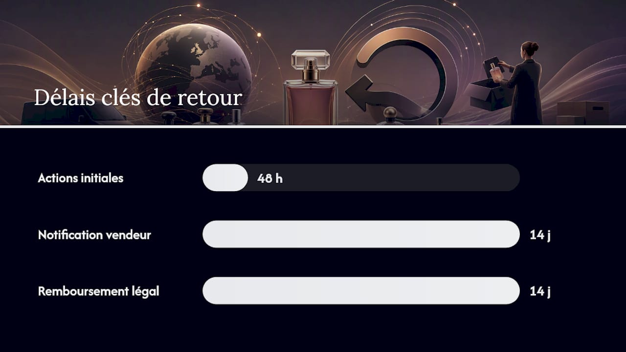 Comment retourner un parfum acheté en ligne, étape par étape — overview diagram