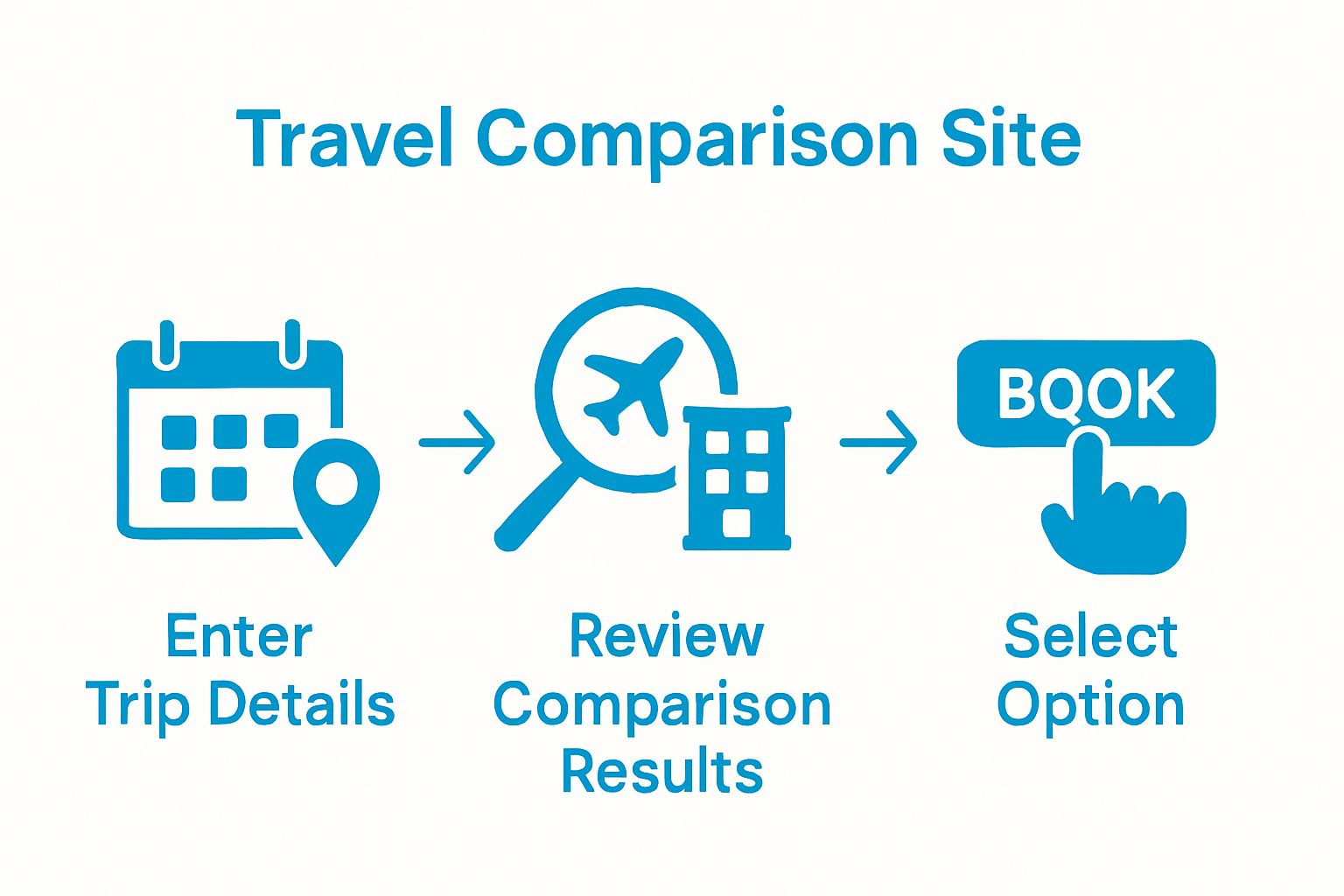 Step-by-step travel comparison booking infographic