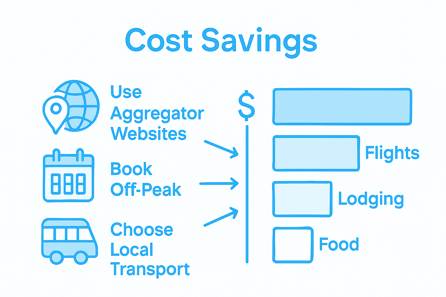 Infographic comparing vacation and budget travel costs