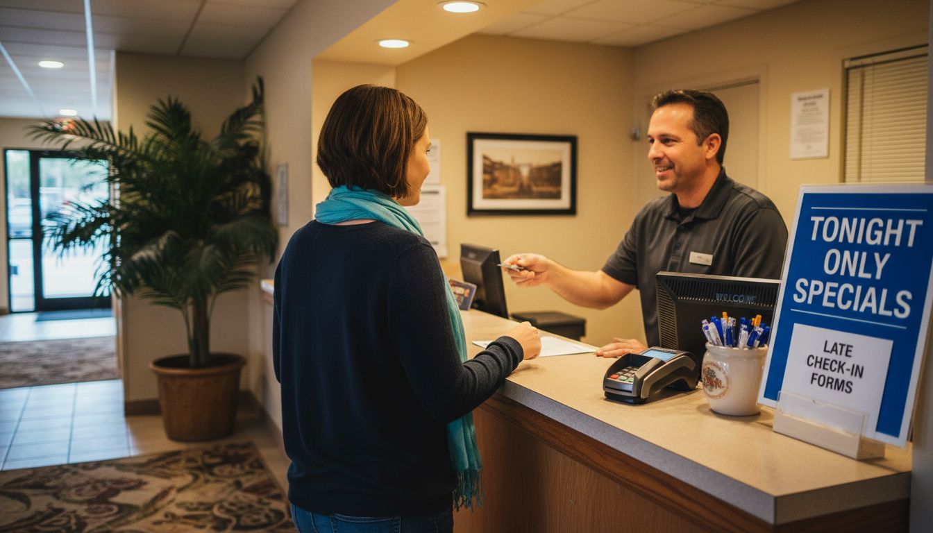 Hotel front desk last-minute guest