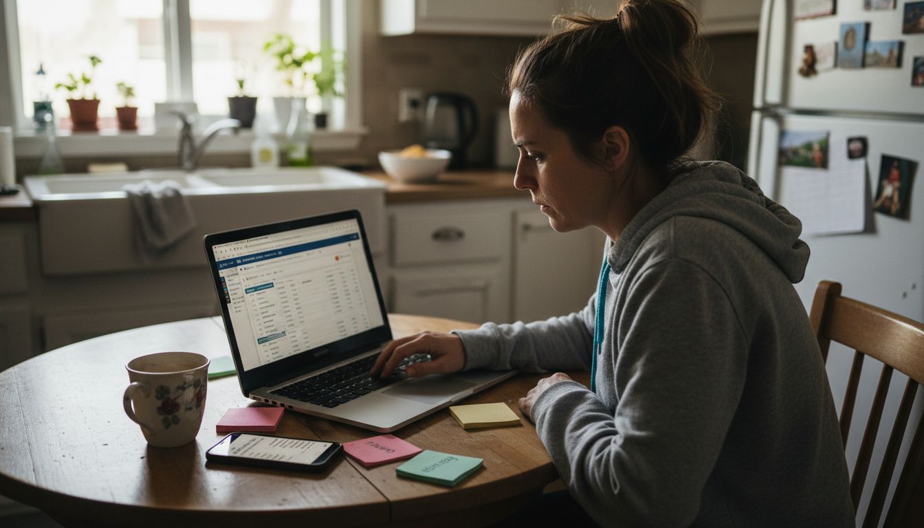 Woman comparing airfare on laptop