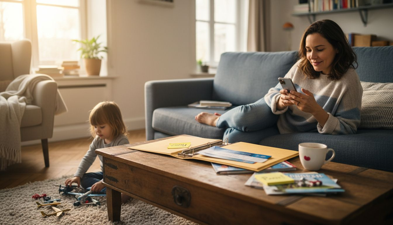 Mother plans travel with daughter nearby