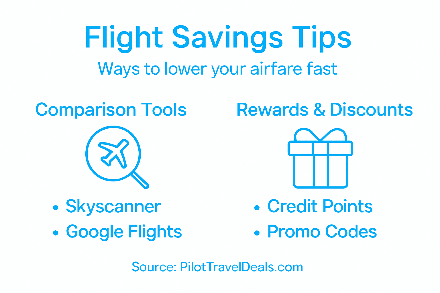 Infographic on flight saving tips and tools