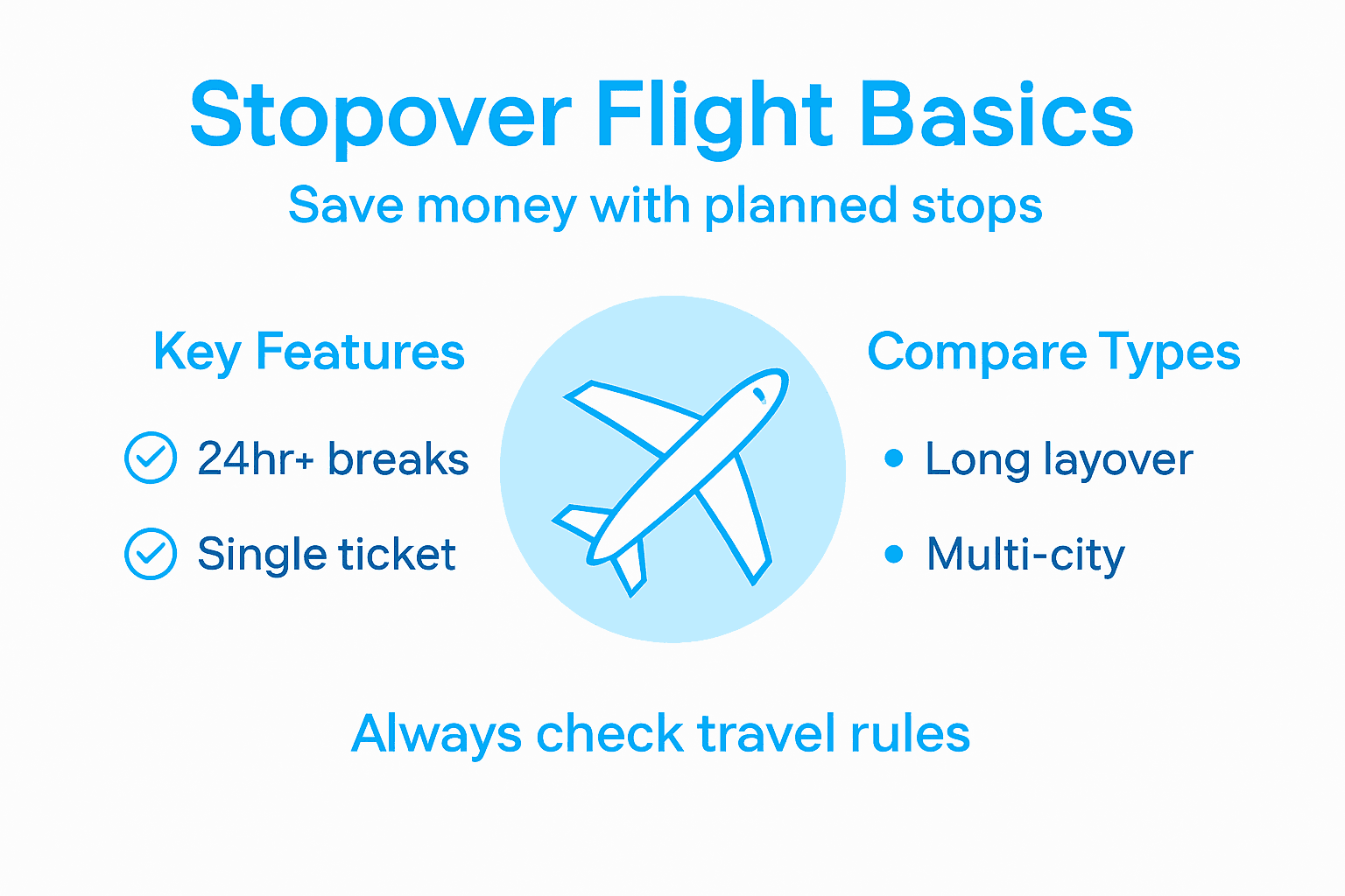 Infographic outlining stopover flight basics