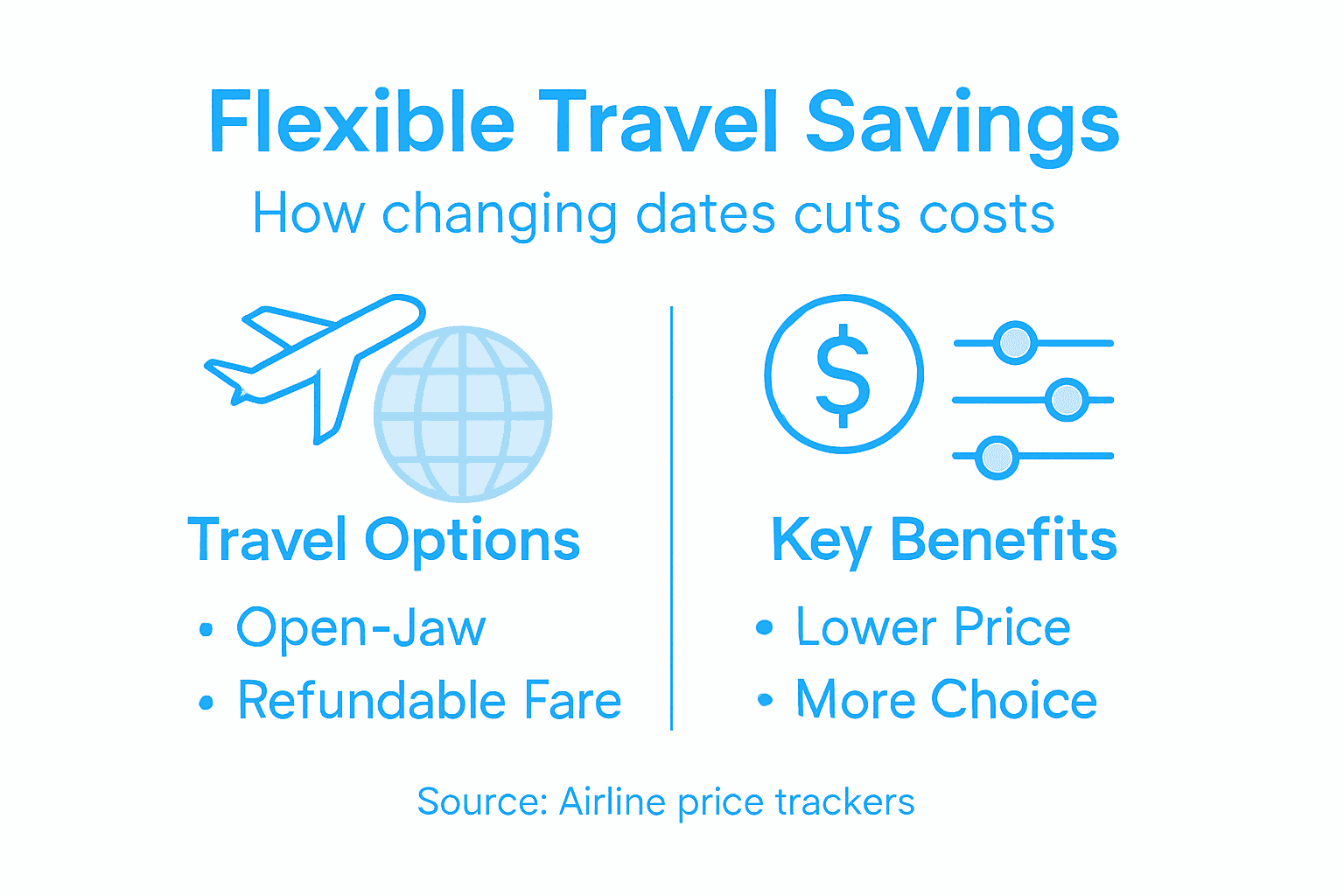 Infographic summarizing flexible travel savings methods